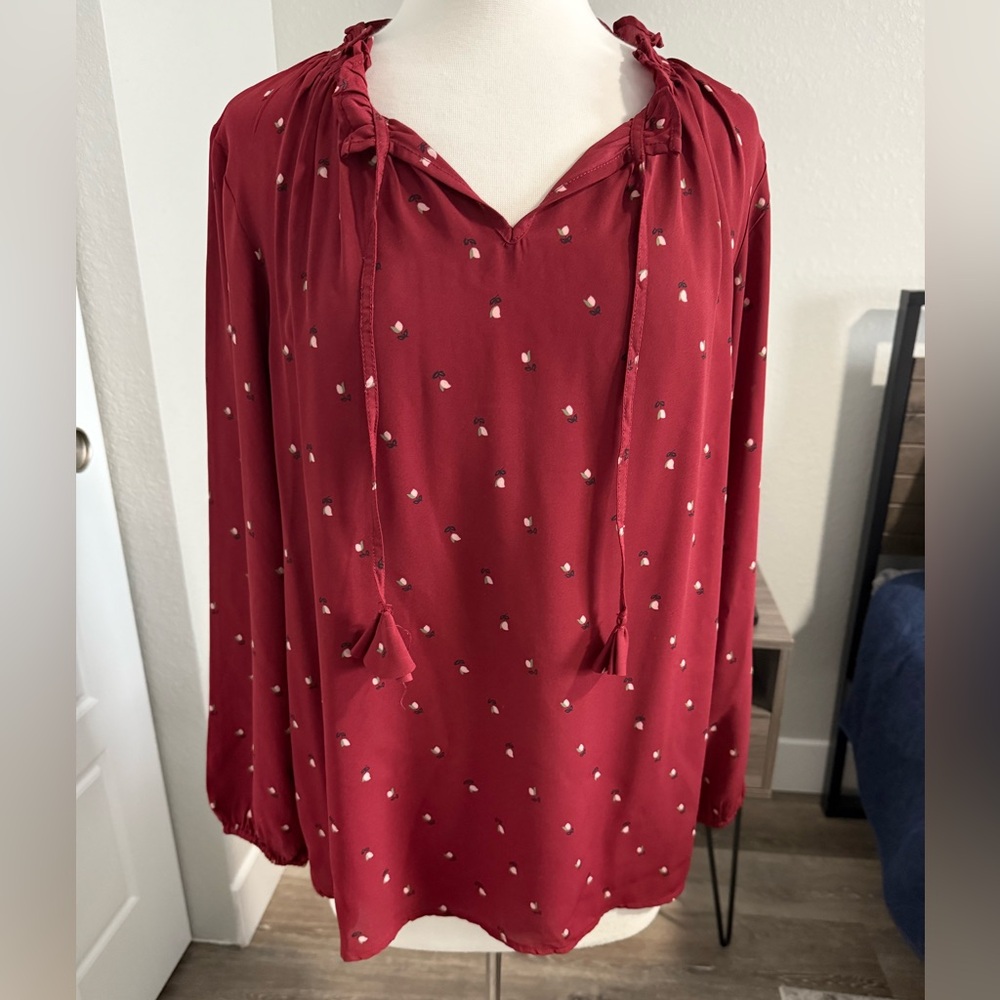 Loft front tie blouse